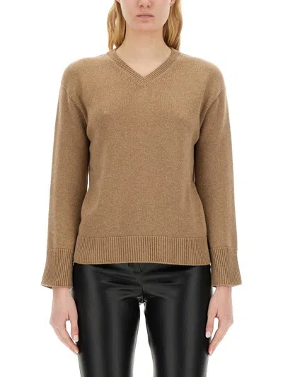S MAX MARA V-NECK LONG-SLEEVED JUMPER
