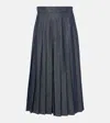 's Max Mara Vale Pleated Denim Midi Skirt In Blue