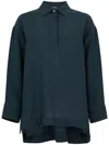 S Max Mara Womens Ultramarine Varese Long-sleeve Linen Shirt In Blue