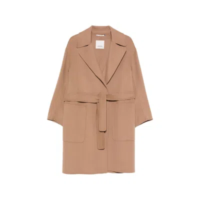 's Max Mara Velo Belted Notch-lapel Coat In Neutrals