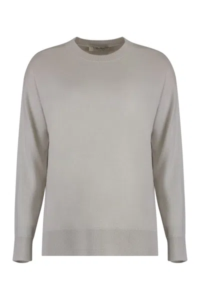 's Max Mara S Max Mara Verona Crew-neck Wool Sweater In Grey