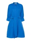 's Max Mara Tabata Poplin Belted Midi Shirt Dress In Blue