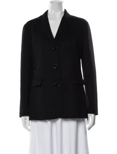 Pre-owned S Max Mara Virgin Wool Blazer In Blue