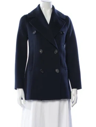 Pre-owned S Max Mara Virgin Wool Blazer In Blue