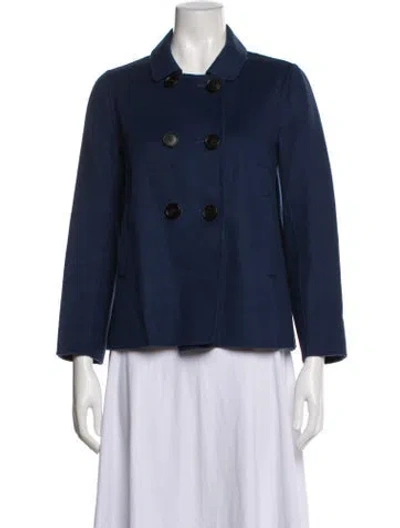 Pre-owned S Max Mara Virgin Wool Blazer In Blue
