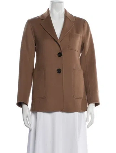 Pre-owned S Max Mara Virgin Wool Blazer In Brown