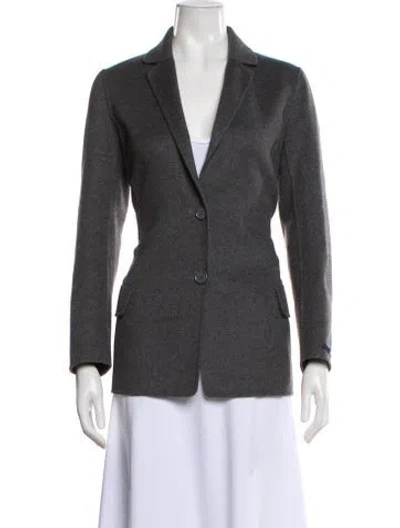 Pre-owned 's Max Mara Virgin Wool Blazer In Grey