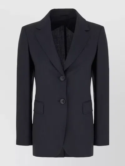 S Max Mara Virgin Wool Blazer Single Breasted Tailoring In Blue