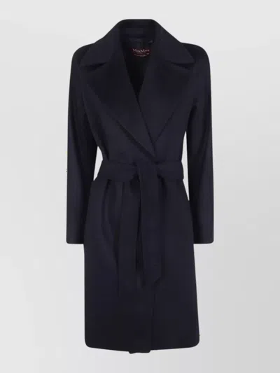 S Max Mara Virgin Wool Coat In Blue