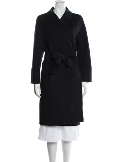 Pre-owned S Max Mara Virgin Wool Coat In Black/blue