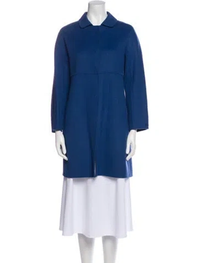 Pre-owned 's Max Mara Virgin Wool Coat In Blue