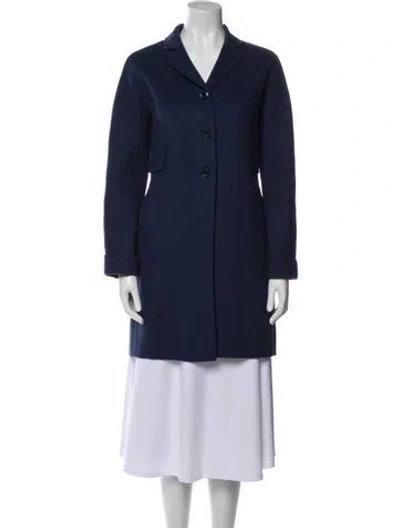 Pre-owned 's Max Mara Virgin Wool Coat In Blue