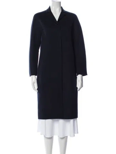 Pre-owned S Max Mara Virgin Wool Coat In Blue