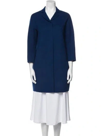 Pre-owned S Max Mara Virgin Wool Coat In Blue