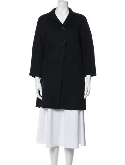 Pre-owned S Max Mara Virgin Wool Coat In Blue