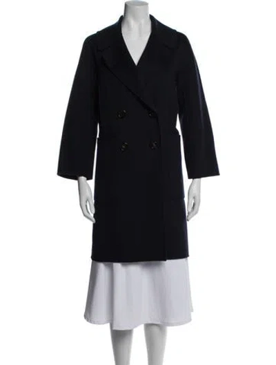 Pre-owned S Max Mara Virgin Wool Coat In Blue