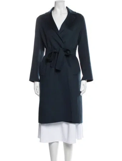 Pre-owned S Max Mara Virgin Wool Coat In Blue