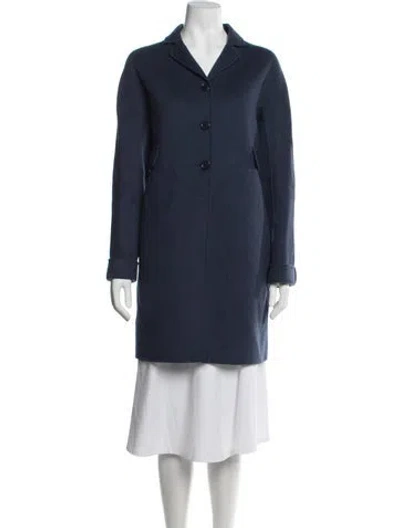Pre-owned S Max Mara Virgin Wool Coat In Blue