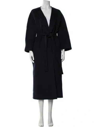 Pre-owned S Max Mara Virgin Wool Coat In Blue