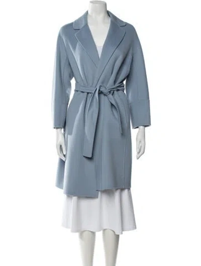 Pre-owned S Max Mara Virgin Wool Coat In Blue