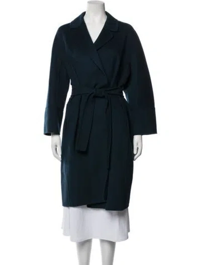 Pre-owned S Max Mara Virgin Wool Coat In Blue