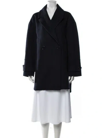 Pre-owned S Max Mara Virgin Wool Coat In Blue