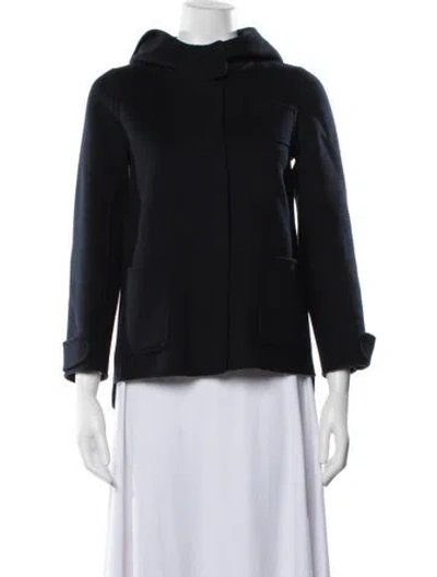 Pre-owned S Max Mara Virgin Wool Coat In Blue