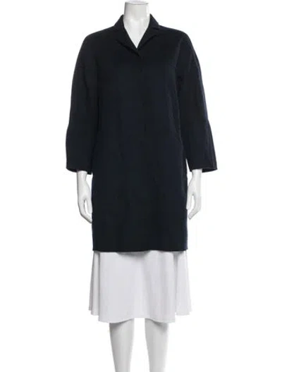 Pre-owned S Max Mara Virgin Wool Coat In Blue