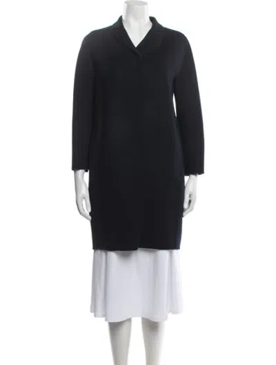 Pre-owned S Max Mara Virgin Wool Coat In Blue