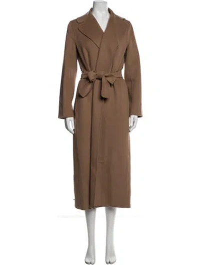 Pre-owned S Max Mara Virgin Wool Coat In Brown