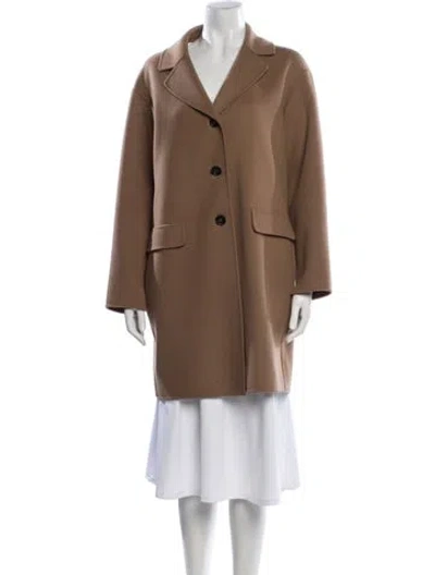 Pre-owned S Max Mara Virgin Wool Coat In Brown