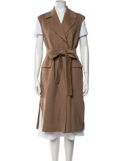 Pre-owned S Max Mara Virgin Wool Coat In Brown