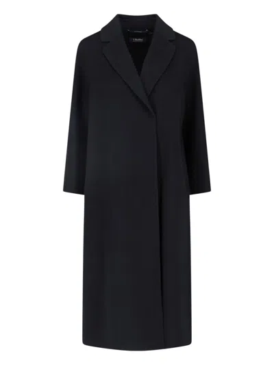S Max Mara Virgin Wool Coat "esturia" In Black