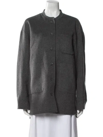 Pre-owned S Max Mara Virgin Wool Coat In Grey