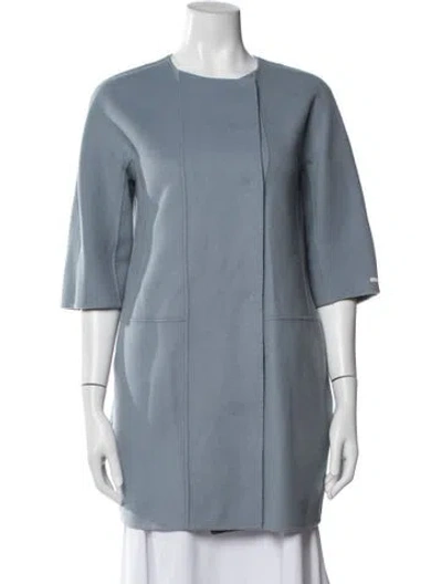 Pre-owned S Max Mara Virgin Wool Coat In Grey