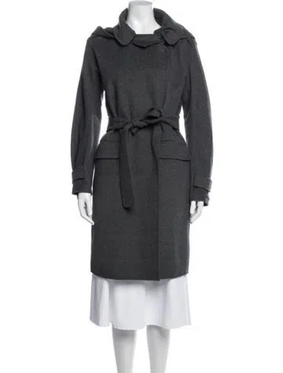 Pre-owned S Max Mara Virgin Wool Coat In Grey