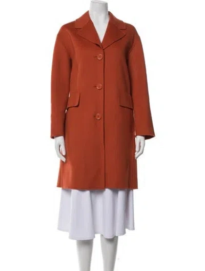 Pre-owned S Max Mara Virgin Wool Coat In Orange