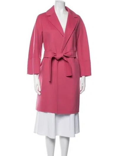 Pre-owned S Max Mara Virgin Wool Coat In Pink