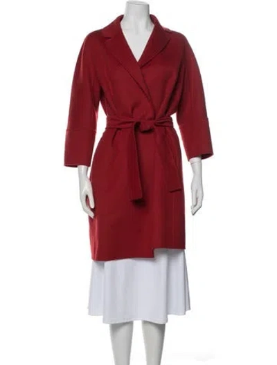 Pre-owned 's Max Mara Virgin Wool Coat In Red