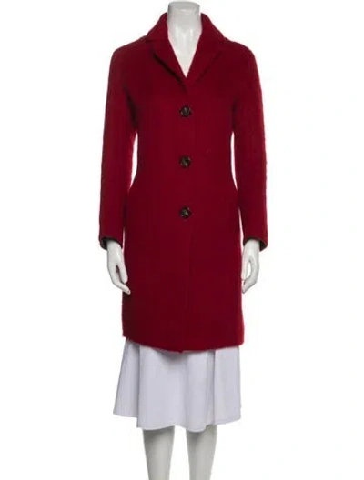 Pre-owned S Max Mara Virgin Wool Coat In Red