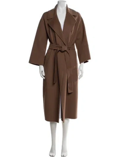 Pre-owned S Max Mara Virgin Wool Coat W/ Tags In Brown