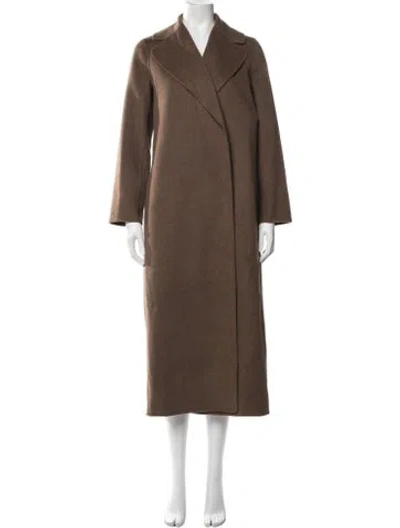 Pre-owned S Max Mara Virgin Wool Coat W/ Tags In Brown
