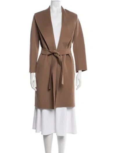 Pre-owned S Max Mara Virgin Wool Coat W/ Tags In Brown