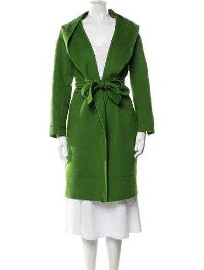 Pre-owned S Max Mara Virgin Wool Coat W/ Tags In Green