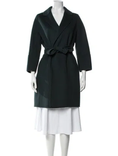 Pre-owned S Max Mara Virgin Wool Coat W/ Tags In Green