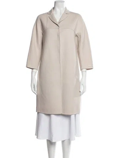 Pre-owned S Max Mara Virgin Wool Coat In White