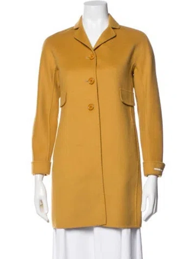 Pre-owned S Max Mara Virgin Wool Coat In Yellow