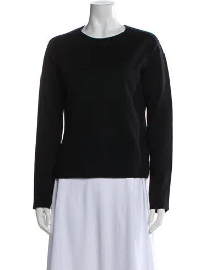 Pre-owned 's Max Mara Virgin Wool Crew Neck Sweater In Black
