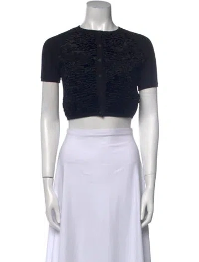 Pre-owned S Max Mara Virgin Wool Crew Neck Sweater In Black