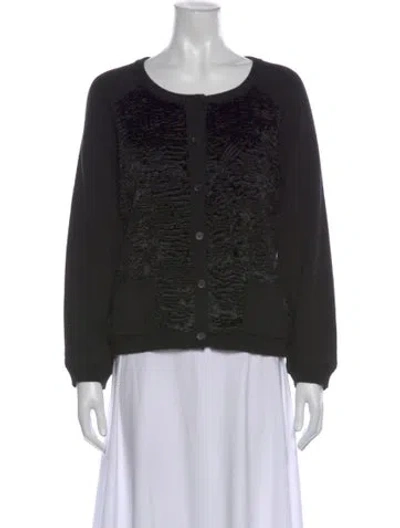 Pre-owned S Max Mara Virgin Wool Crew Neck Sweater In Black